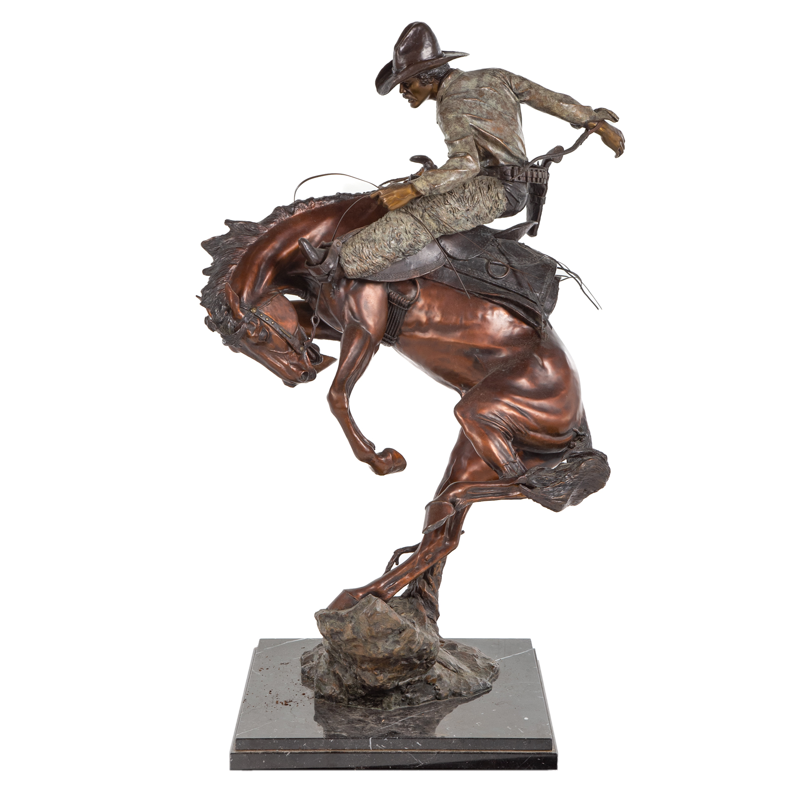 Appraisal: AUSTIN BARTON ATTITUDE ADJUSTMENT BRONZE American - Patinated bronze sculpture