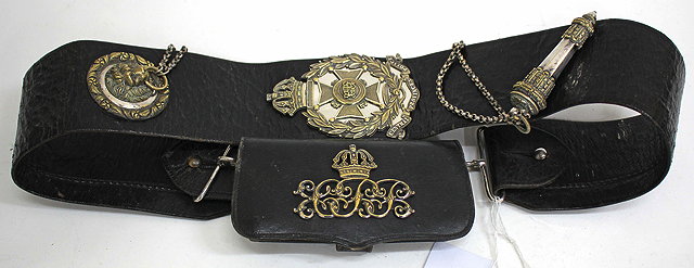 Appraisal: AN ANTIQUE INDIAN CENTRAL PROVENCES POLICE BELT with white metal