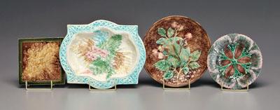 Appraisal: Flaxman tile three pieces majolica detailed listing available Private Collection