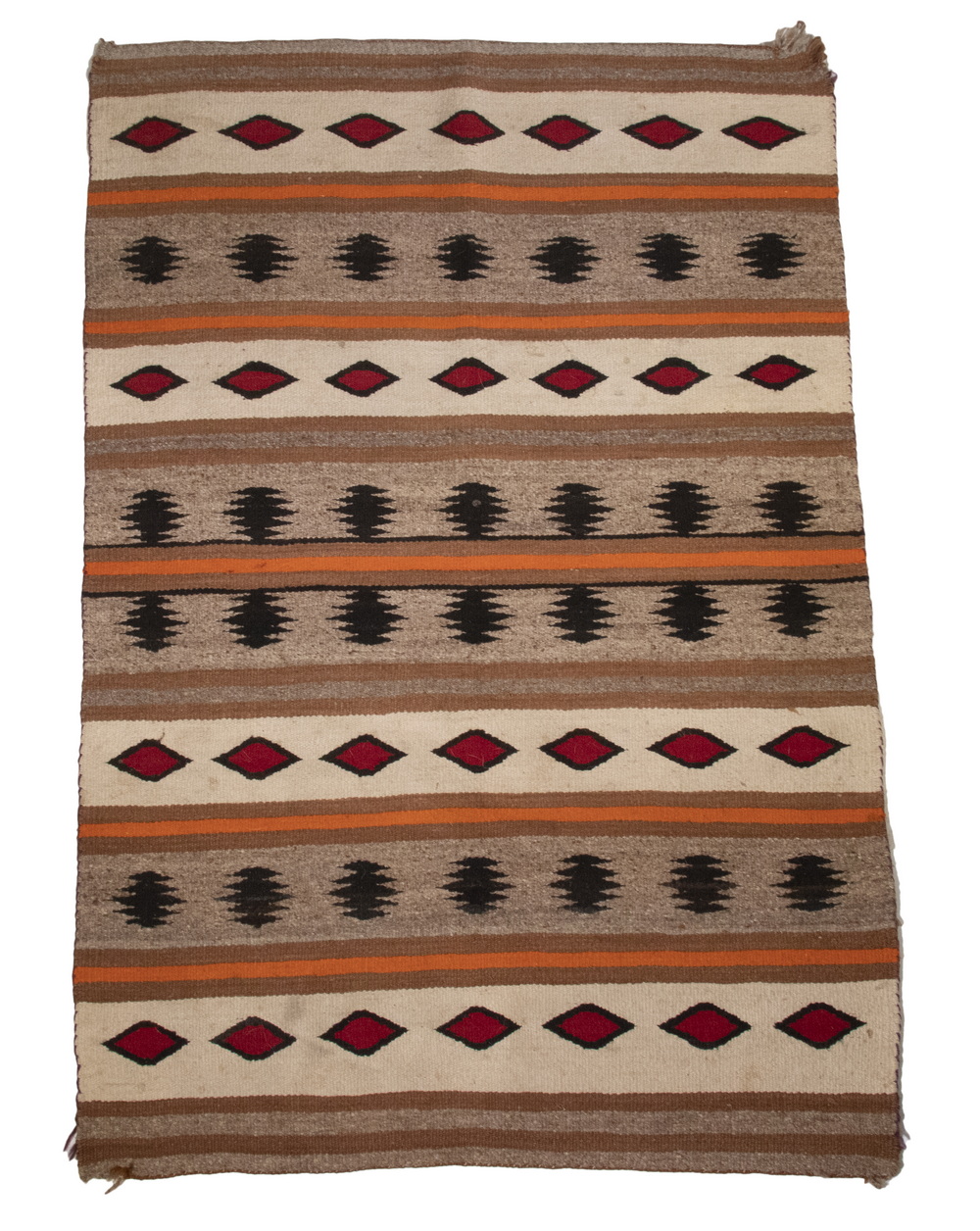 Appraisal: NAVAJO RUG Cream Field with stripes containing bear claw and