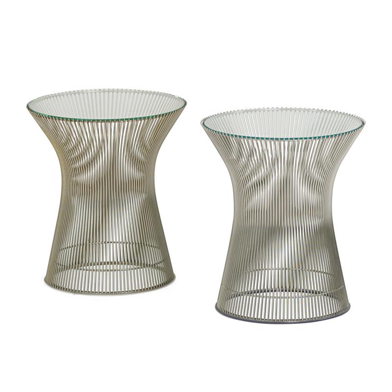 Appraisal: WARREN PLATNER KNOLL Pair of side tables Condition Report Some