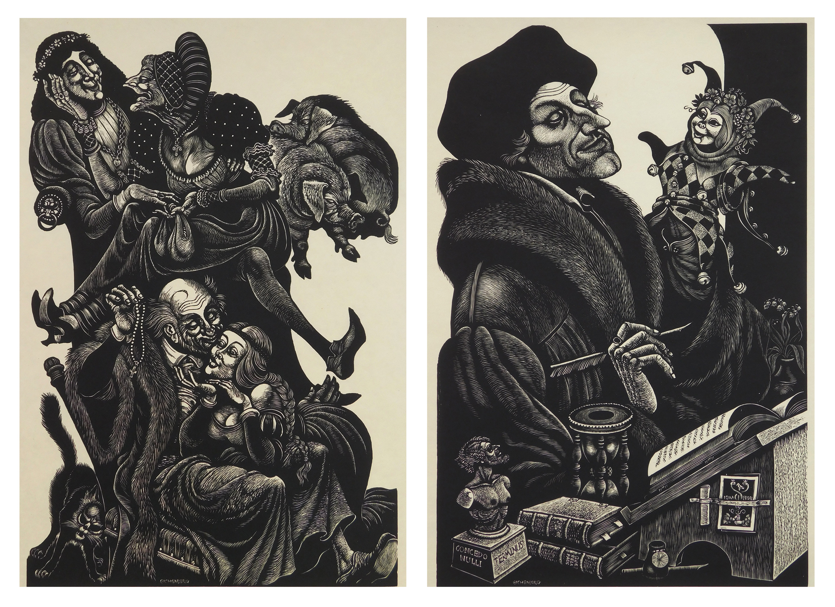 Appraisal: Fritz Eichenberg - ''Dame Folly Speaks'' ''The Follies of Old