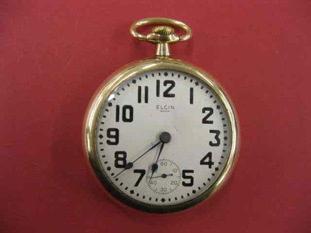 Appraisal: Elgin Railroad Pocketwatch jewel model size lever set stemwind gold-filled