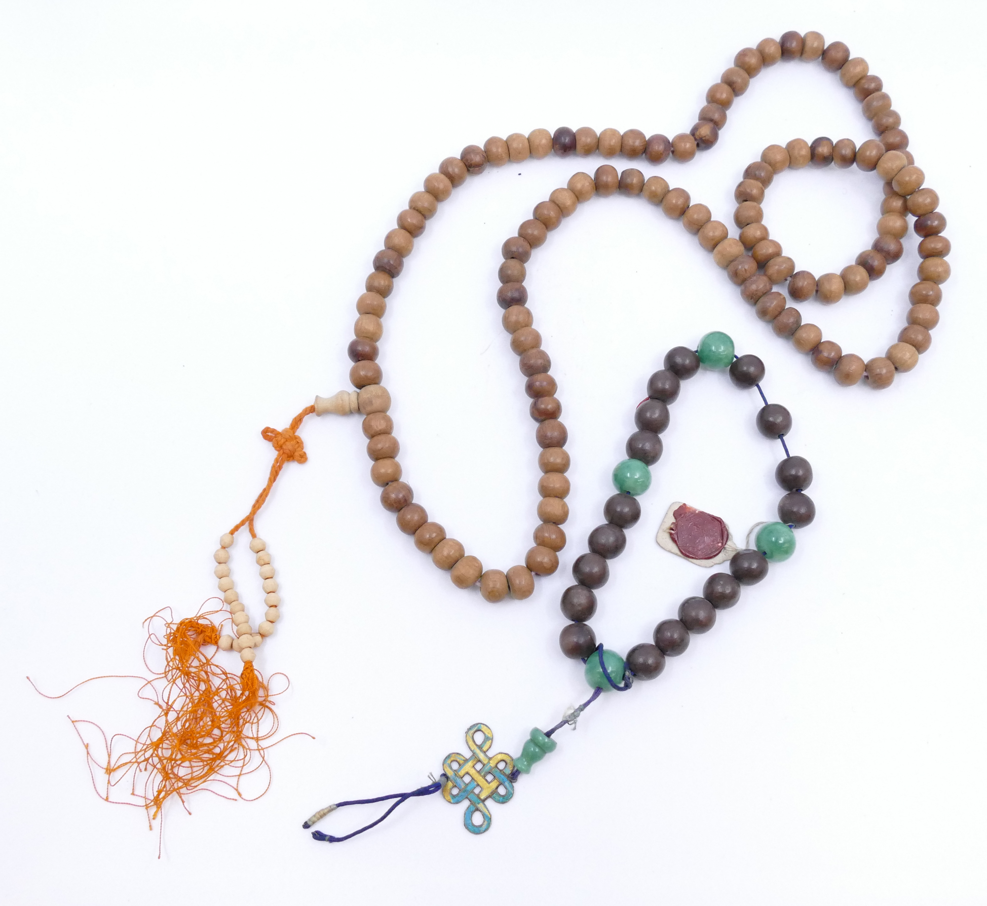 Appraisal: pc Old Chinese Prayer Beads- '' and ''