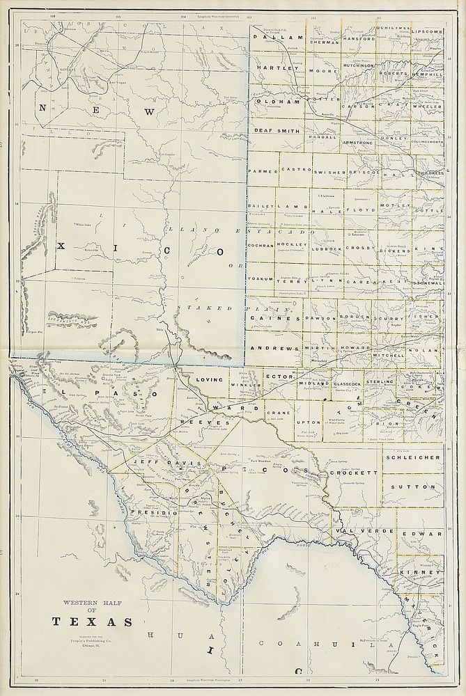 Appraisal: AN ANTIQUE MAP Western Half Of Texas CHICAGO ILLINOIS TH