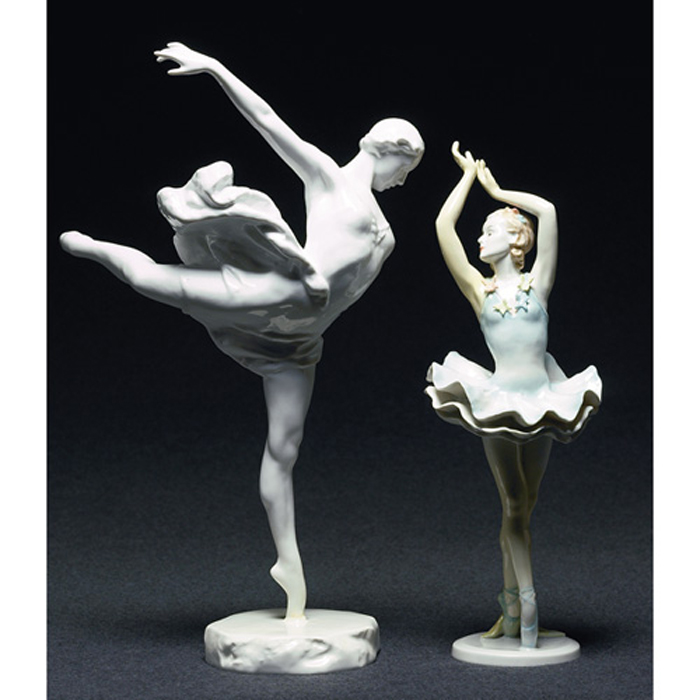 Appraisal: Russian figural large ballerina covered in a white high glaze