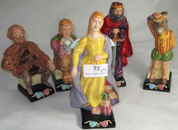 Appraisal: Set of Bairstow Manor Shakespeare Figures comprising Falsaff King Lear