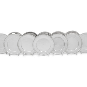 Appraisal: A Set of Twelve American Silver Bread Plates Hunt Silver