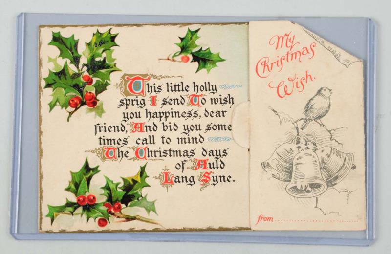 Appraisal: Santa Mechanical Postcard One Nister chromo - folds - pop-up