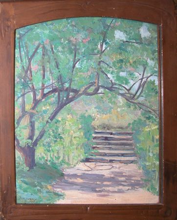 Appraisal: The Old Walk Sutch Marian American active oil on board