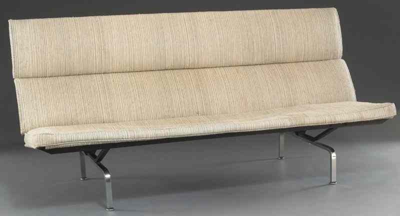 Appraisal: Charles Ray Eames for Herman Miller sofa compacthaving an upholstered