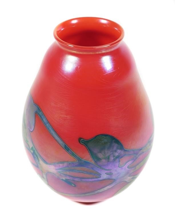 Appraisal: CHARLES LOTTON EARLY ART GLASS VASESigned and dated Excellent condition