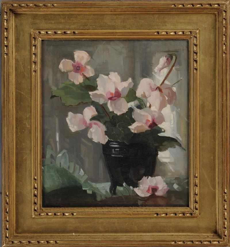 Appraisal: MARGUERITE PEARSON - CYCLAMEN IN A VASE Oil on board