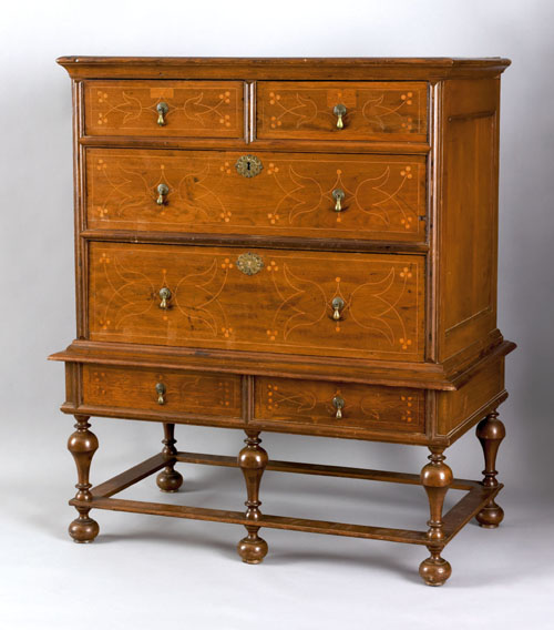 Appraisal: Chester County Pennsylvania William Mary walnut chest of drawers ca