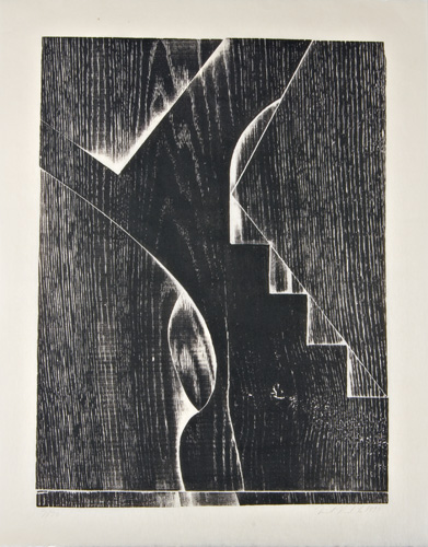 Appraisal: Mel Kendrick American b Untitled Portfolio of six woodcuts on