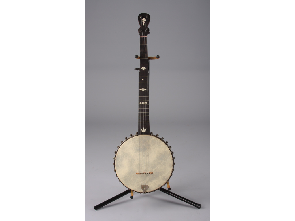 Appraisal: Antique Open Back -String Banjo ca maple neck with integral