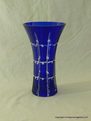 Appraisal: Towle Cobalt Blue Cut to Clear Flare Top Vase -