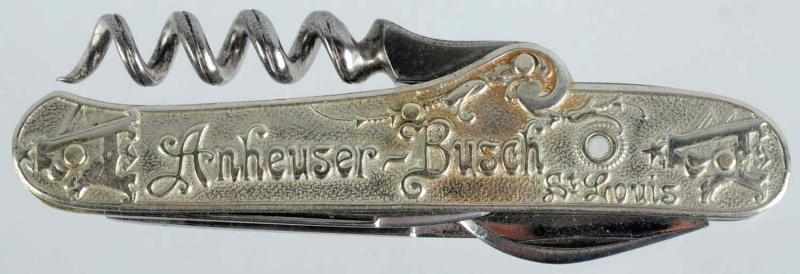 Appraisal: Anheuser-Busch Embossed Pocket Knife With Adolphus Busch portrait in peep