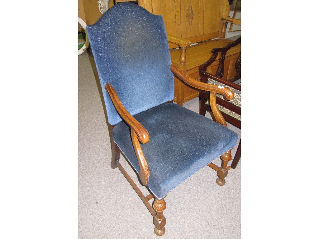 Appraisal: Upholstered open armchair