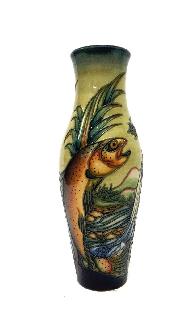 Appraisal: A Moorcroft 'Trout' vase circa cm high boxed