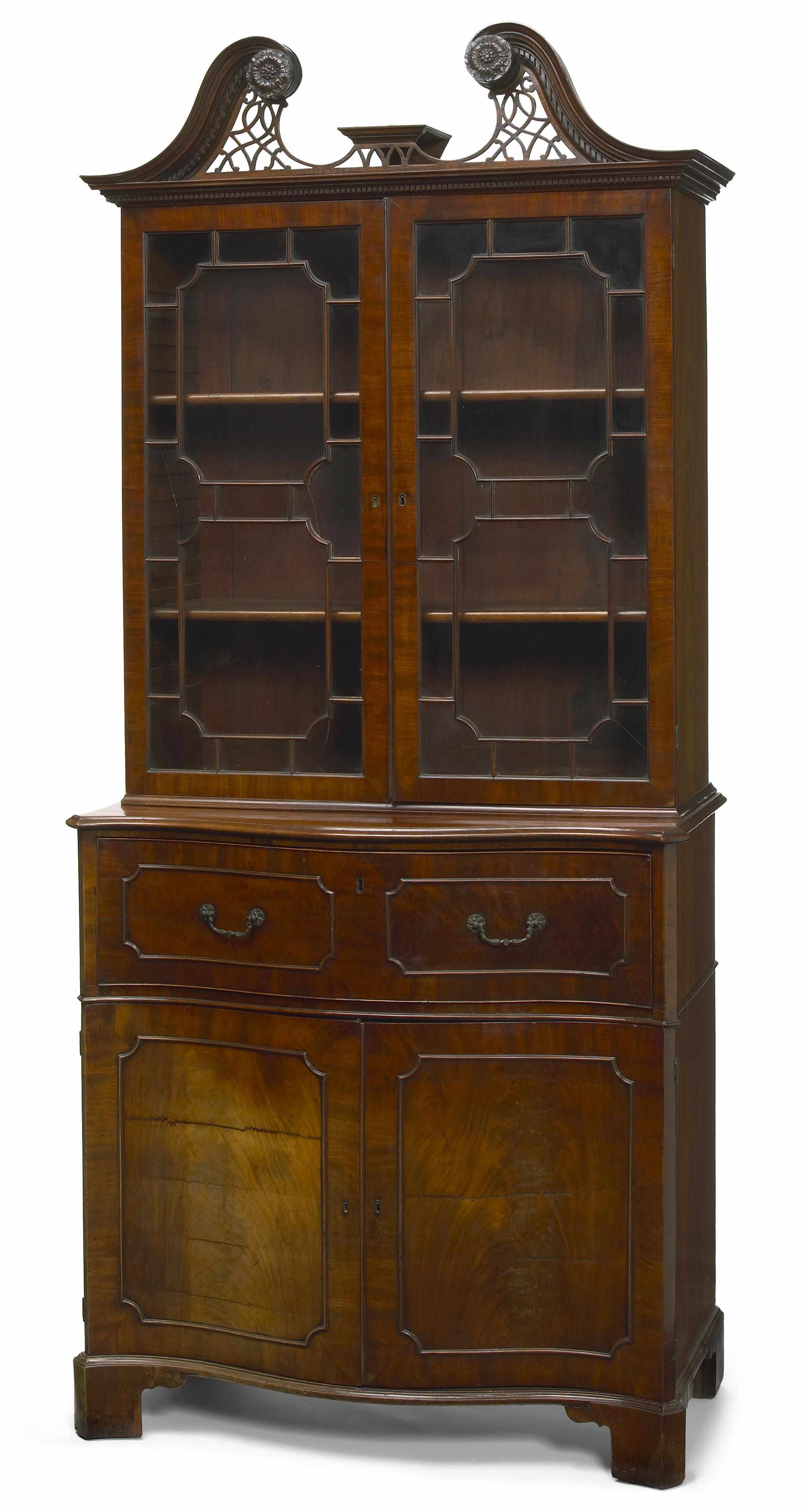 Appraisal: A very good quality George III mahogany secretary bookcase third