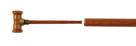 Appraisal: EXTREMELY RARE AUCTIONEER'S CANE - wood cane with - gavel