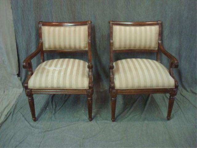 Appraisal: Pair of Neoclassical Style Arm Chairs From a Yorktown Heights