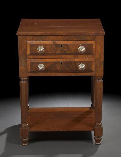 Appraisal: American Late Classical Mahogany Work Table second quarter th century