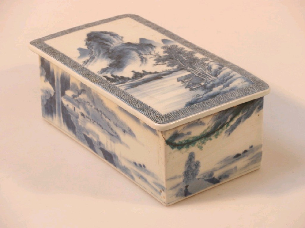 Appraisal: A Chinese blue and white porcelain rectangular box and cover