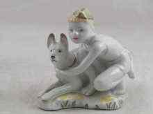 Appraisal: A Soviet Russian Lamonosov ceramic group of a Pioneer boy