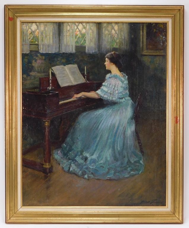 Appraisal: Abbott Graves Impressionist Woman Pianist Painting Massachusetts Maine - Impressionist