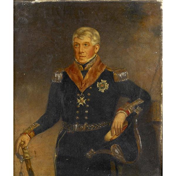 Appraisal: TH C MILITARY PORTRAIT Untitled Military Officer oil on panel