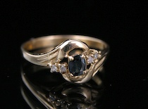 Appraisal: Ladies' Sapphire Diamond Ring A k yellow gold ring set