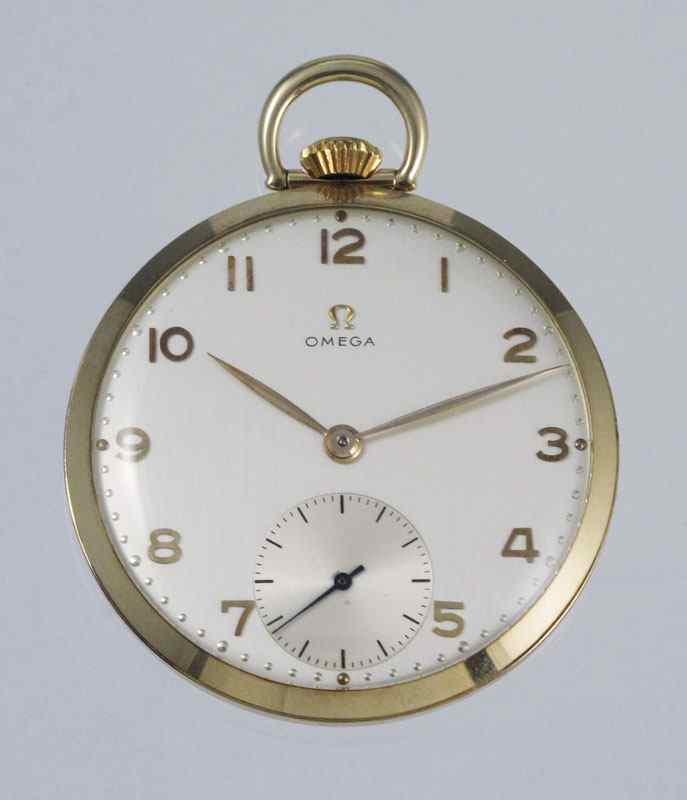 Appraisal: VINTAGE OMEGA K GOLD POCKET WATCH Ca 's this watch