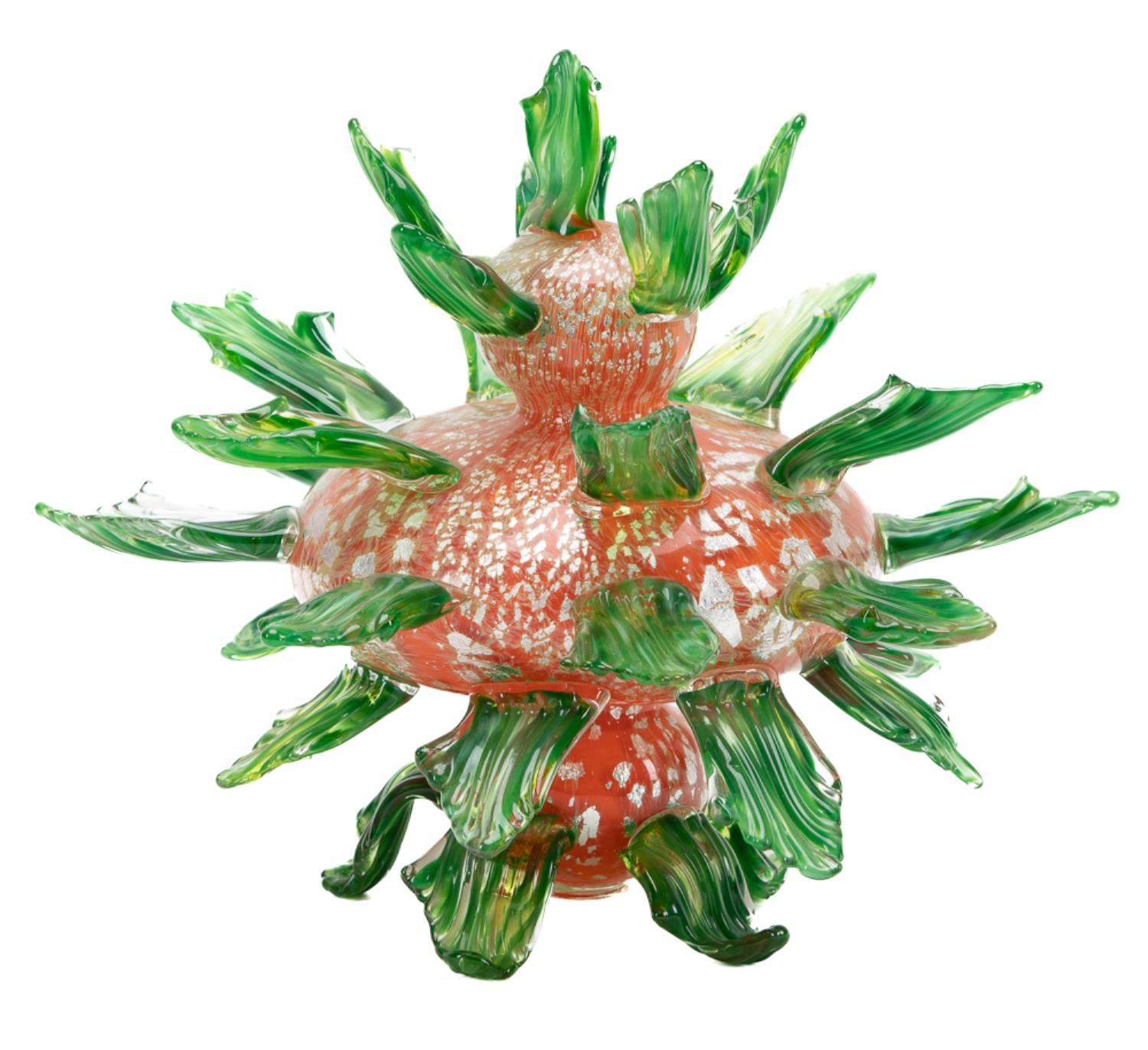 Appraisal: CHIHULY VENETIAN ORANGE GREEN ART GLASS Dale Chihuly American b