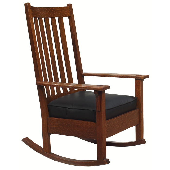 Appraisal: Limbert rocker similar to high-back form with five vertical slats