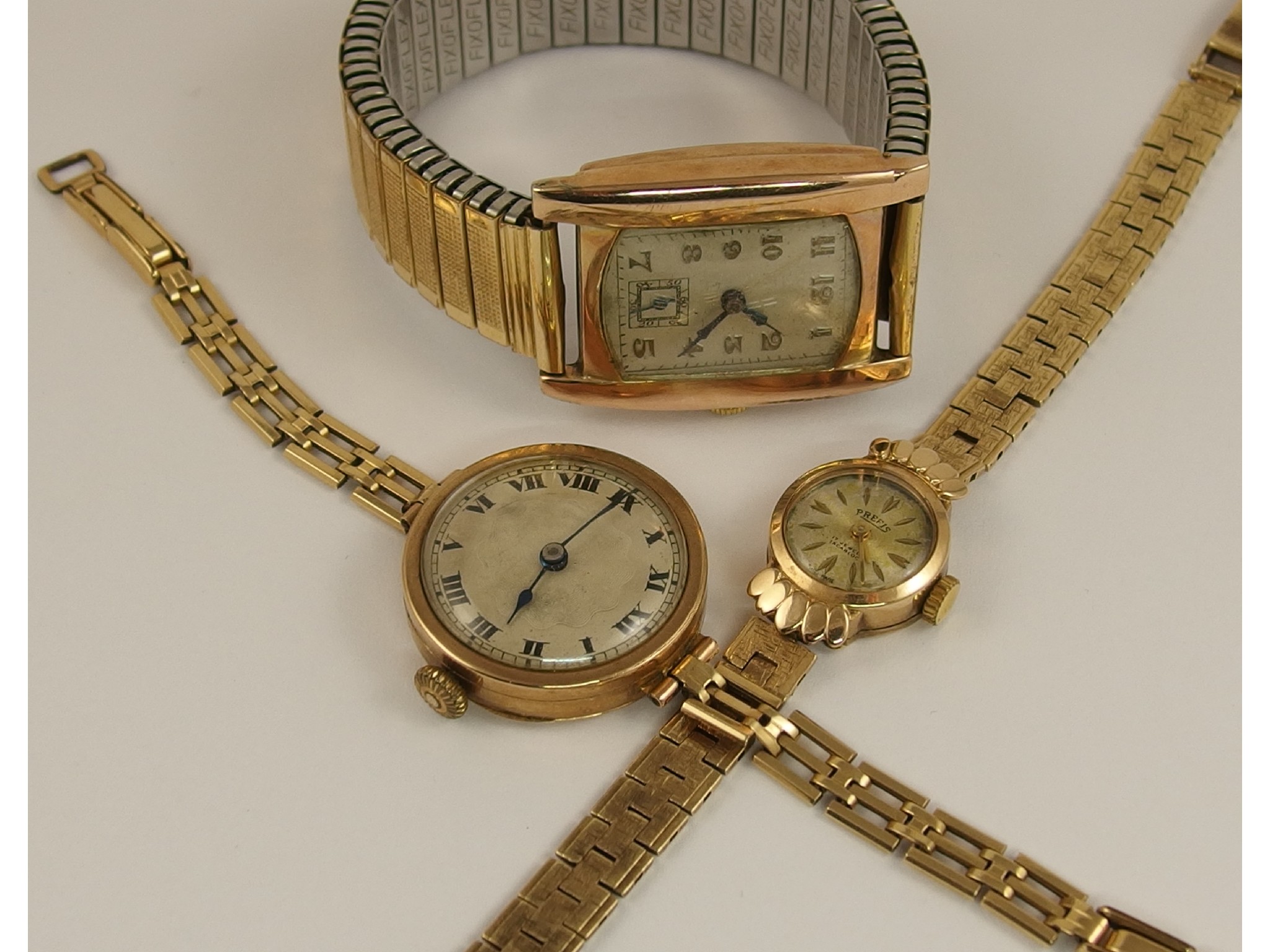 Appraisal: A ct ladies Prefis watch and strap and two ct