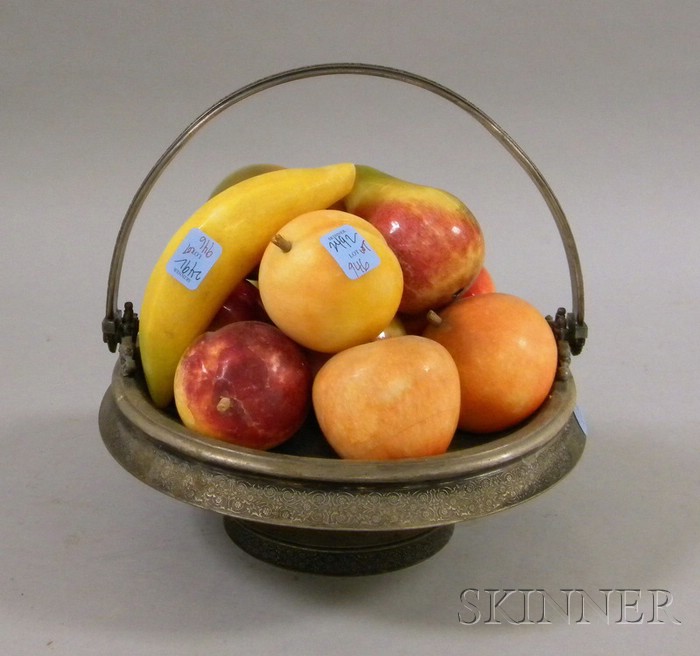 Appraisal: Eleven Pieces of Carved and Painted Stone Fruit in a