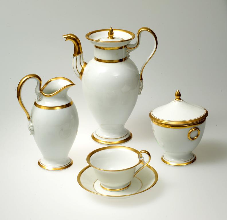 Appraisal: NYMPHENBURG PORCELAIN COFFEE SERVICE c the coffee pot with serpent