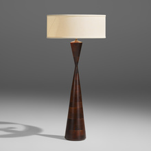 Appraisal: Phillip Lloyd Powell LARGE TABLE LAMP USA c laminated walnut