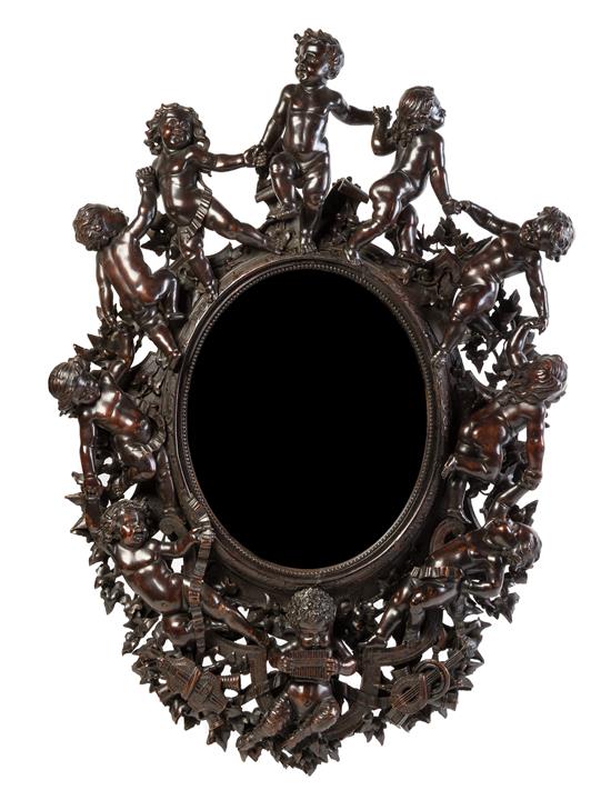 Appraisal: Sale Lot A Venetian Carved Walnut Mirror valentino panciera besarel