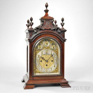 Appraisal: Bigelow and Kennard Miniature Mahogany Dual-chime Bracket Clock probably England