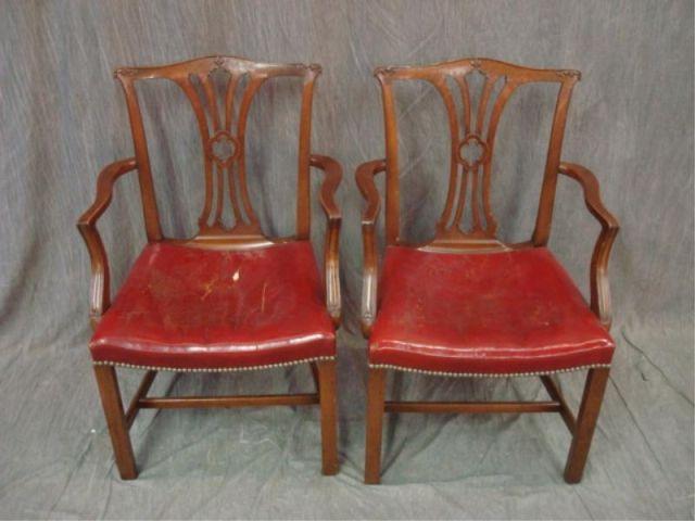 Appraisal: Pair of Georgian Mahogany Arm Chairs From a Park Ave