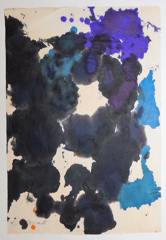 Appraisal: Taro Yamamoto Abstract Expressionist WC Painting Taro Yamamoto California Connecticut