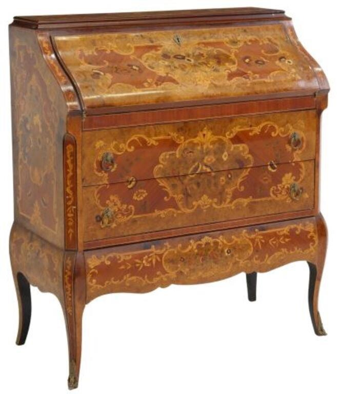 Appraisal: Italian Louis XV style marquetry secretary G Losi Genova th