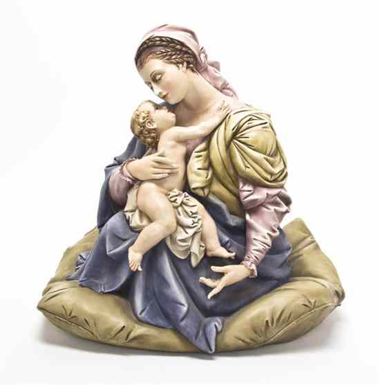 Appraisal: A Borsato Porcelain Figural Group depicting Mary and the infant