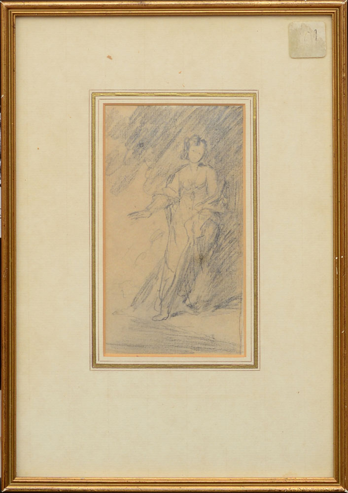 Appraisal: ATTRIBUTED TO GEORGE ROMNEY - STUDY OF A YOUNG LADY