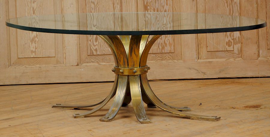 Appraisal: GOOD QUALITY BRONZE COFFEE TABLE GLASS TOP A good quality