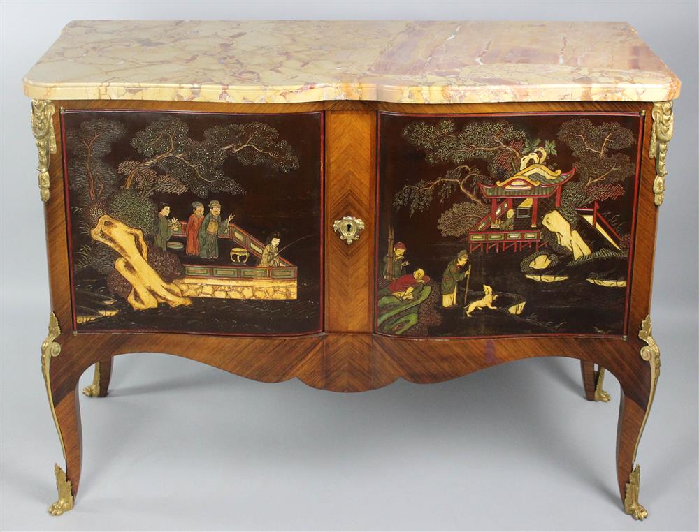 Appraisal: LOUIS XV STYLE COROMANDEL AND KINGWOOD MEUBLE D'APPUI late th