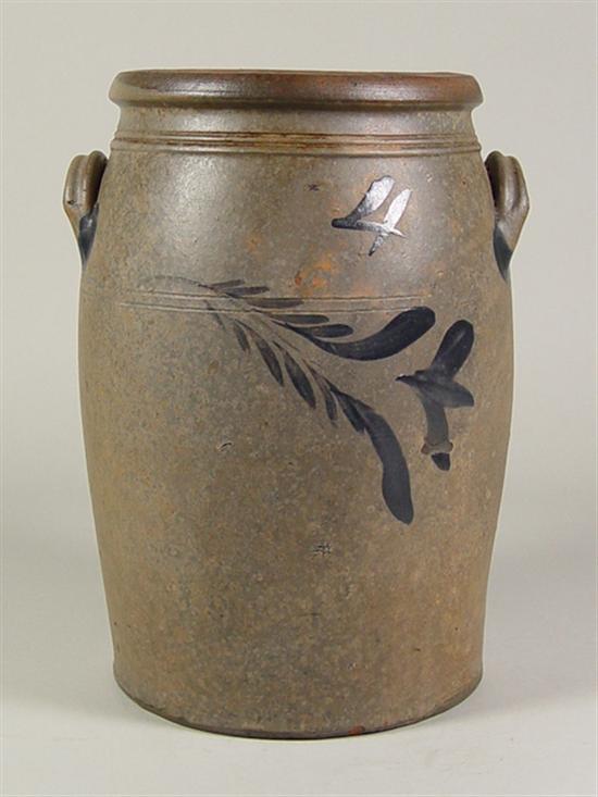 Appraisal: American Stoneware Urn Mid to late th Century Freehand with